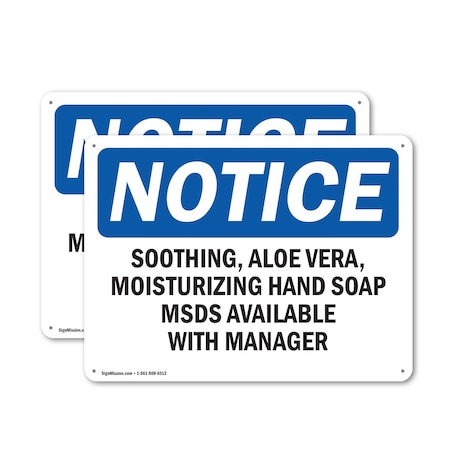 Signmission SOOTHING Aloe VERA Moisturizing Hand Soap, 14 in W x Rectangle, Aluminum OS-2PACK-NS-A-1014-L-18369